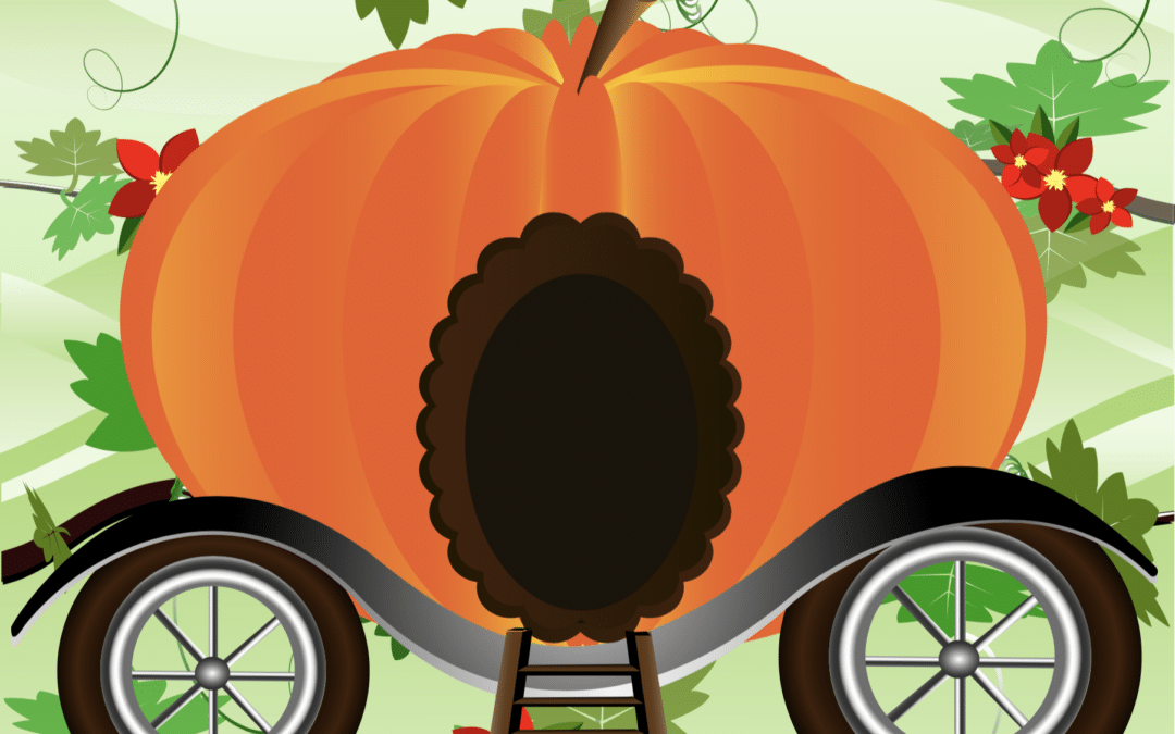 dessin avec un carrosse en citrouille